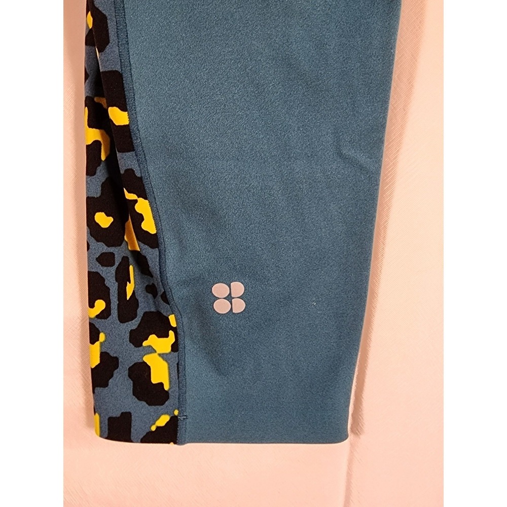 Sweaty Betty Power Ultra Sculpt High Waist 7/8 Workout Leggings Leopard Teal 8 - Picture 3 of 7
